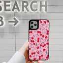 Cherry Phone Case for iPhone 15 Pro - Slim Shockproof Hard Shell, 5ft Drop Protection, Cute Aesthetic Fruits Pattern, Gift for Teens and Women