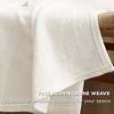 Bedsure GentleSoft 100% Cotton Blanket King Size for Bed - Breathable and Lightweight, Soft Cozy Textured Herringbone Woven Blanket for Summer, Cream, 108x90 inches