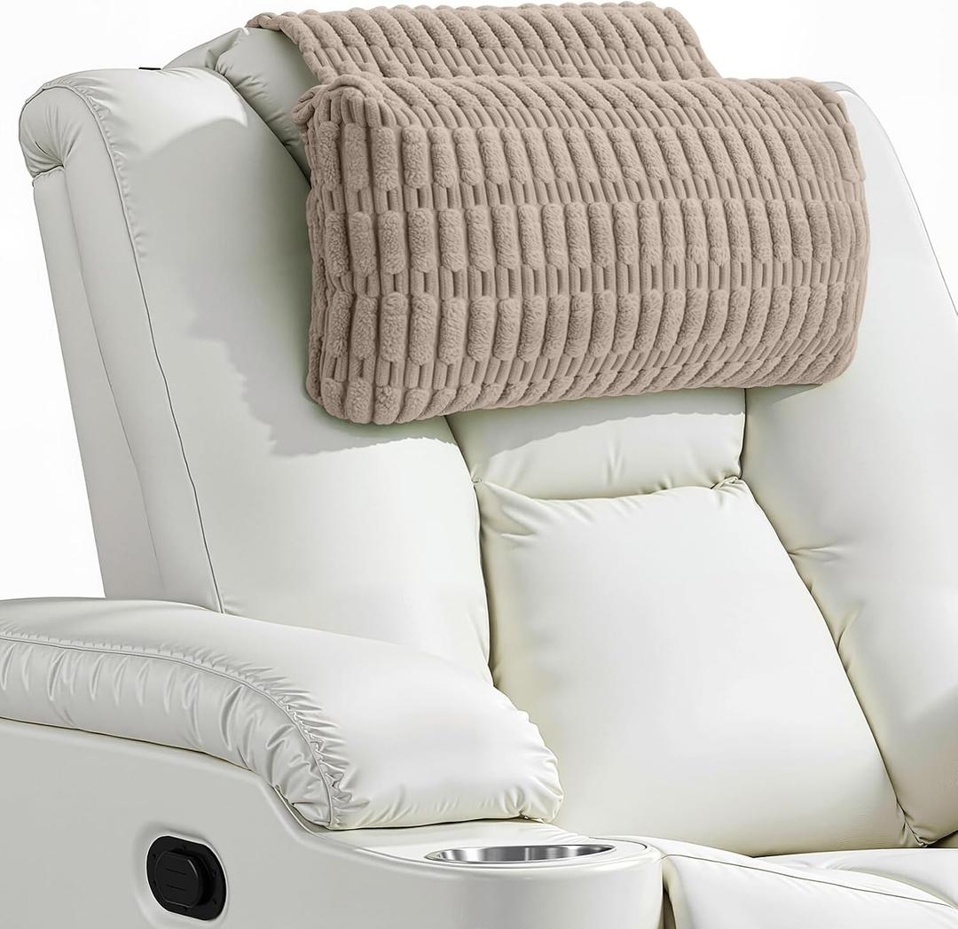 Recliner Pillow Soft Corduroy Neck Pillow for Recliner, Adjustable Recliner Headrest Pillow with Weighted Back Flap Non-Slip Head Pillow for Recliner, Couch, Chair, Sofa
