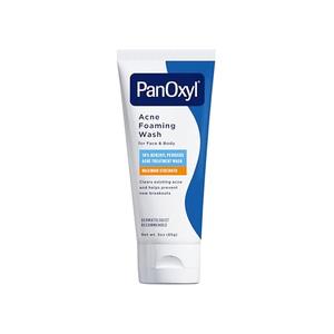 PanOxyl Acne Foaming Wash for face & body Benzoyl Peroxide 10% Maximum Strength Antimicrobial, 3 oz. - Travel Size EXP. 02/2028