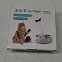 Cat Toys 3 in1 Automatic Interactive Kitten Toy, Moving Ambush Mouse, Fluttering Butterfly, Track Balls, USB Powered, Indoor Exercise Kicker, Mouse Catching Game (Bright White)