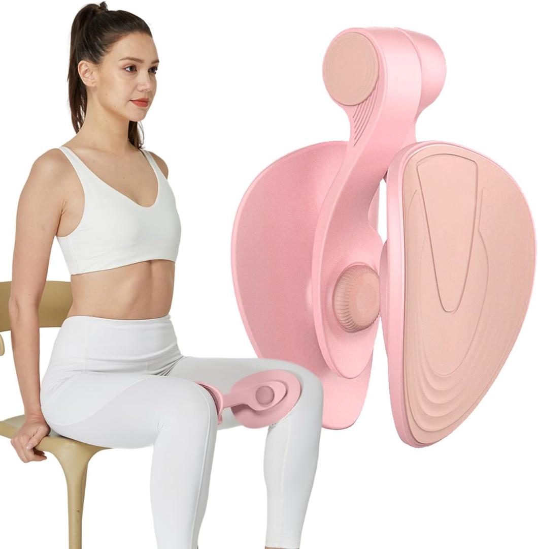 Thigh Trainer, Inner Thigh Exerciser, Pelvic Floor Muscle Training, Home Workout Equipment (Pink)