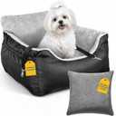JOTADE Dog Car Seat for Small & Medium Dogs Washable & Reversible Pet Travel Booster Seat, Double Safety Leashes, Anti-Slip Design, Extra Cushion Cover, Easy Install Puppy Car seat up to 35 lbs