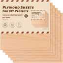 ROBOTIME 6-Pack Laser Wood Sheets 1/8" - 12 x 12 x 1/8 Inch - Oak - 3mm Plywood for Laser Cutting, Laser Engraving Blanks