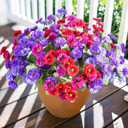 Dahlia Artificial Flowers for Outdoors Decoration, 6 Bundles Silk Flowers Fake Plants Realistic UV Resistant Faux Flowers for Outdoor Planters Front Door Yard Garden Patio Outside Home Indoor, Mix
