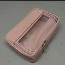 Abbylike 3 Pcs Clear Makeup Bag PU Leather Travel Cosmetic Case Transparent Toiletry Bag with Zipper Waterproof Travel Toiletry Bags for Women and Girls(Pink)