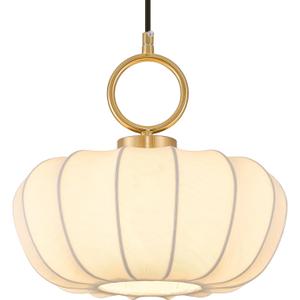 Farmhouse White Lantern Pendant Light, 11.02" White Imitation Silk Lampshade,Adjustable Cord Modern Light Fixture Chandelier for Dining Room Kitchen Island Bedroom Entryway Hallway E12 Base