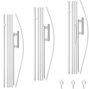 Feather Flag Pole Kit 15FT,3Pack Heavy Duty Aluminum Swooper Flag Pole with Ground Stake and Bearing Ring, Wind Resistant up to 40 MPH, Perfect for Outdoor Business Advertising Flags