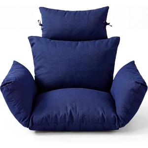 Tudomro Outdoor Egg Chair Cushion Filling 2.58 kg Replacement Waterproof Rocking Wicker Chair Cushion with Headrest Armrest 50" x 50" Hanging Swing Hammock Pad Thicken for Outdoor Patio Garden