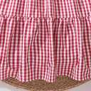 EIAY Shop Girls Floral Casual Dress Puff Sleeve Plaid Smocked Dresses Square Neck for 7-12 Years (9-10 Years, Red Grid)