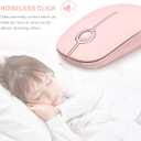 Vssoplor Wireless Mouse, 2.4G Slim Portable Computer Mouse with Nano Receiver Quiet Silent Optical Laptop Mouse for Notebook, PC, Laptop, Computer-Pure Pink