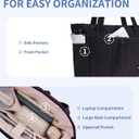 Wandering Nature Puffer Tote Bag with Cup Holder & Laptop Compartment & Trolley Sleeve for Travel, Work, Nurse, Women