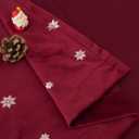 BGment Burgundy Red Velvet Curtains 96 Inches, Christmas Curtains Super Soft Thermal Insulated Blackout Back Tab and Rod Pocket Snow Silver Printed Drapes for Living Room, 2 Panels, Each 52 x 96 Inch