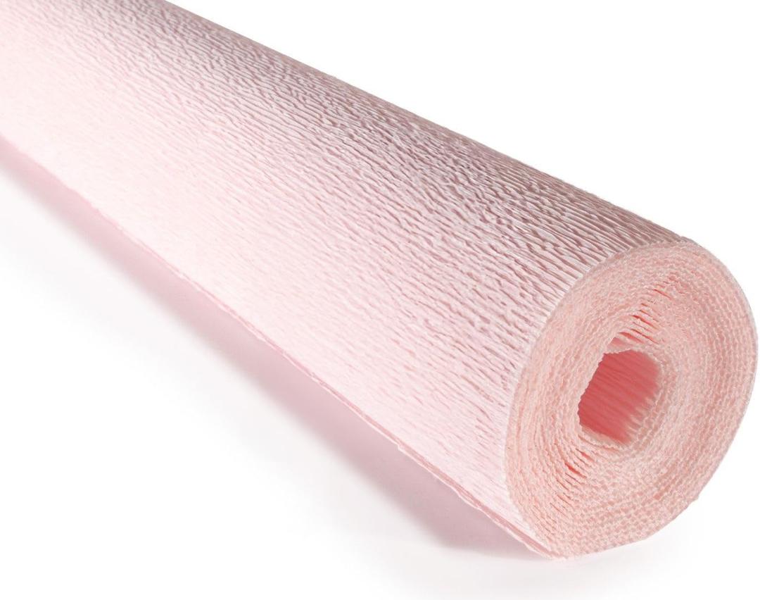 Cartotecnica Rossi 180g 19.6 Inch 8.2ft Long Wide Italian Crepe Paper for Wedding Ceremony Various Large Festivals Decoration (Soft Pink569)