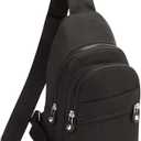 EVANCARY Small Sling Bag for Women Men, Sling Backpack Chest Daypack Crossbody Bag for Travel Outdoor Hiking (Black)