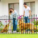 Metal Garden Fence Panels 36" H x 11.6 Ft L, 5 Pack No Digging Decorative Garden Border Fence, Rust-Resistant Black Landscape Edging for Flower Beds, Yard, Patio