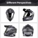 Dual Sport Adventure Motorcycle Helmet DOT Certified for Adults, UV Protected Dual Visor & Intercom Slot, ATV UTV Dirt Bike Snowmobile Off Road Helmets (Black, M)
