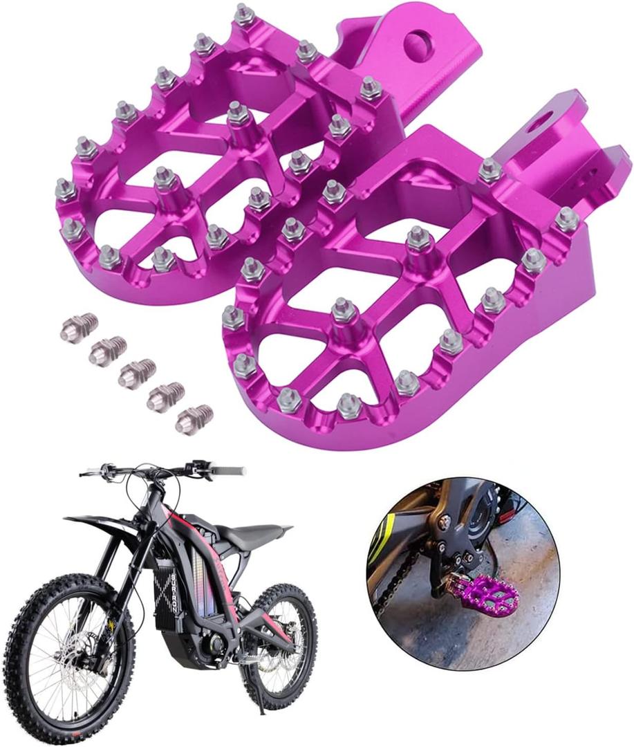 Dirt Bike Foot Pegs Motorcycle Footpegs Pedals Rests CNC For Sur Ron Light Bee S/X Segway X260 X160 CRF150F 2003-2019 CRF230F Purple