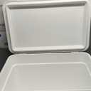 FSE Hard-Sided 54 Qt. / 80 Can Metal Cooler, Two-Tone Gray Camo and Black, Durable Outdoor Beverage Cooler with Latch Closure, Plastic Lining, Side Handles, Portable Tailgating and Camping Ice Chest (Red)