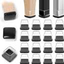 Chair Sliders for Carpeted Floors,16 Pcs Chair Glides Square Furniture Sliders Carpet, Teflon Table Leg Protectors Sliders for Carpet, Make Furniture Glides Move Easy (Fit 1.1" - 1.4", Clear)