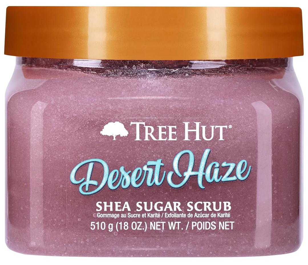 Tree Hut Desert Haze Shea Sugar Scrub, Exfoliating, Hydrating & Moisturizing Body Scrub with Shea Butter & Nourishing Essential Oils, Smooth & Soften Skin, 18 oz
