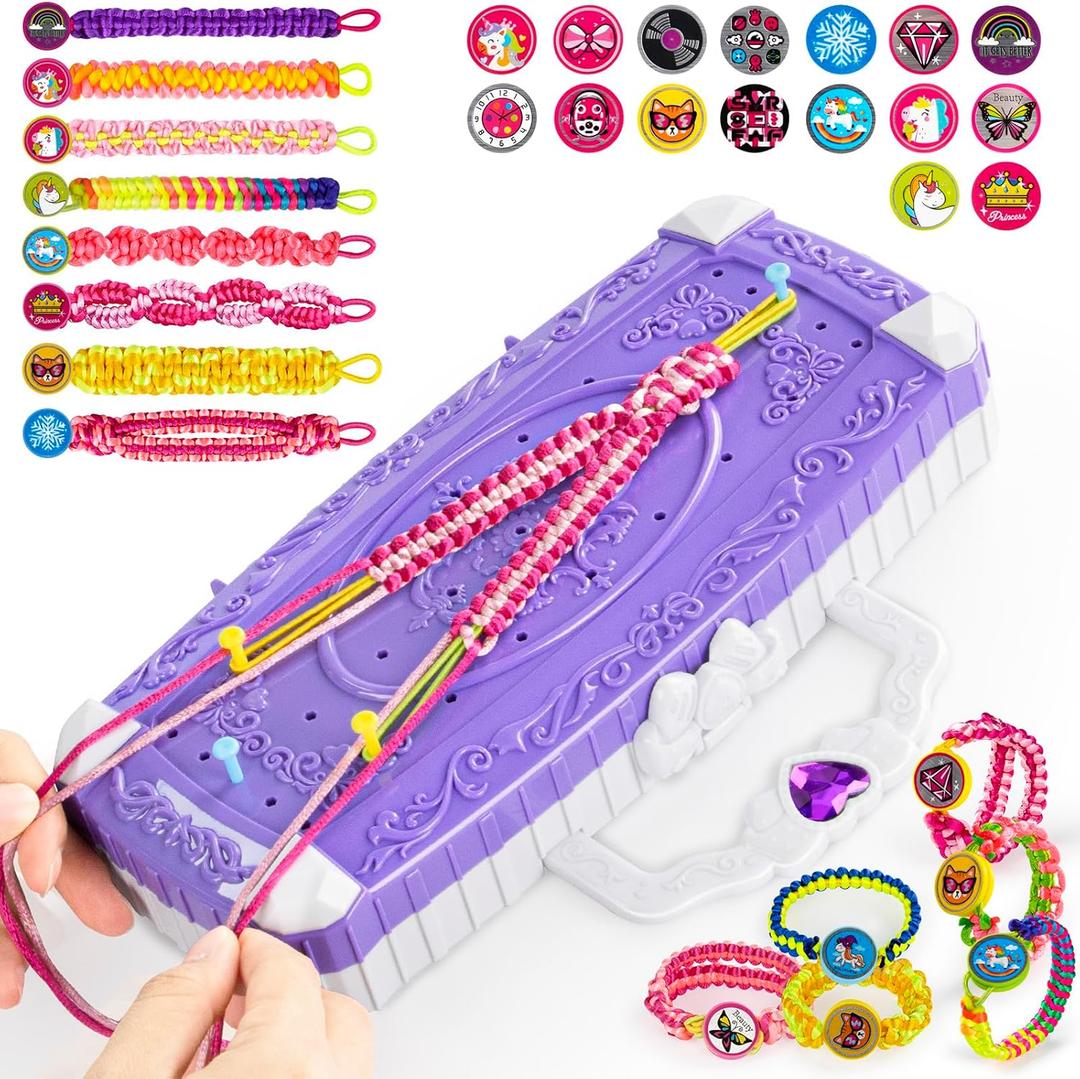 2 x TQRAZ Bracelet Making Kit,Friendship Bracelet Kit,Arts and Crafts for Kids Age 8-12,Bracelet Making Kit for Girls 8-12,Birthday Gifts Ideas for Girls 8 9 10 11 12 Years Old (Purple)