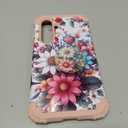 TEECOVER for Samsung Galaxy S25 Plus Case, Heavy-Duty Shockproof Full Protection Hard Plastic Bumper + Soft Silicone Rubber Protective Case for Galaxy S25 Plus 6.7-Inch, White/Pink Flowers