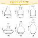 Glass Bud Vases Set of 6, Small Clear Flower Vases for Wedding Centerpiece Vintage Mini Glass Flower Bottles for Floral Arrangement Party Home Office Dining Table Decor