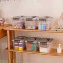 Citylife 4 Packs 6 QT Plastic Storage Bins with Latching Lids Stackable Storage Containers for Organizing Clear Storage Box for Garage, Closet, Kitchen