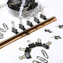 Operation Christmas 1560 Pcs Paper Clips and Binder Clips Assorted Sizes Large Medium Small Binder Clip, Paperclips for Operation Christmas Items Bulk Office Supplies(Black)