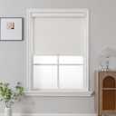 Joydeco Natural Woven Roller Shades for Indoor Windows, Cordless Blackout Blinds with Curved Valance, Thermal Insulated UV Protection Privacy Window Shades for Home and Office (Cream,51" W x 72" H)