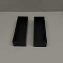 Premium Bamboo Kitchen Drawer Organizer - Set of 2, Stackable Utensils Holder, Storage Box Tray for Kitchen Drawers, Cabinet, Utensil, Silverware, Spatula, Flatware or Makeup, Vanity, Bathroom(Black) (9 x 3 x 2 Inch)