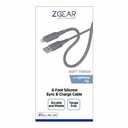 ZGear 6 Foot Silicone Rubber Sync & Charge Cable For Lightning Tip
