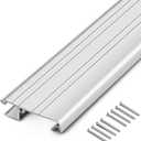 Threlaco 1 Pack 2 x 36 Inch Exterior Door Sill Threshold Extender Strip Mill Aluminum Snap Fit Building Door Threshold Suitable for Window Sill Floor Vinyl Mat Edge (Sliver)
