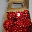 25 Pcs Gift Bows Assortment - 3 Size Gift Bowsand 1 Crimped Curling Ribbons, Perfect for Christmas, Holiday，Birthdays, Weddings, Baby/Bridal Showers, Party (Red)