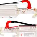 CO2 Laser Tube, 60W CO2 Laser Tube with Coating 60 watt Length 1000mm Dia. 50mm, Wire Pre-connected for CO2 Laser Cutter Laser Engraving Cutting Machine