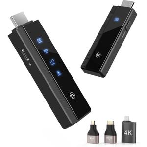 2025 Upgraded Wireless HDMI Transmitter and Receiver 4K Decode & 1080P@60Hz, 5G+2.4G Dual Band, LED Display, Plug&Play Zero Latency for Video and Audio to Monitor from PC/TV Box/Projector