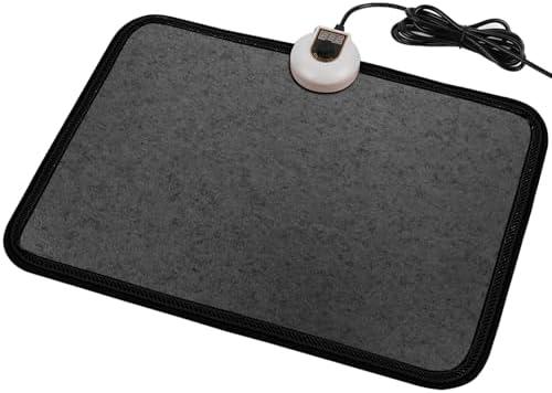 Electric Heated Floor Mats Under Desk, Heated Foot Warmer - 110v Toes Warming Heater for Office and Home (Black)