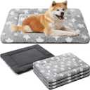 4 Pcs Dog Bed Mat Washable Dog Cats Kennel Pad for Crate Pet, Soft Comfortable Replaceable Reversible for Small, Medium, Large Dogs Machine Washable(20 x 30 x 1.6 Inch,Gray)
