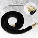 4 Pack Stanchions Post with Velvet Rope, Crowd Control Stanchions, Queue Pole for for Movie Theater, Party Supplies(Black)