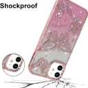 BITOBE Designed for iPhone 11, Cute 3D Butterfly Case Slim Plating Glitter Bling Luxury Cover for Women Girls Protective Camera Protection Bumper 6.1" Pink
