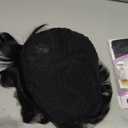 Human Hair Short Wigs Pixie Cut Wigs with Bangs Short Black Layered Wavy Wigs for Women 1B Color