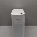 MOPALL Small Bathroom Trash Cans with Lids, Motion Sensor Bathroom Trash Can, Narrow Waterproof Plastic 3.5 Gallon Automatic Adsorption Touchless Garbage Can, White