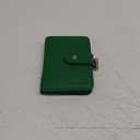 Full Grain Leather Kiss Lock Wallet for Women Kiss Clasp Coin Purse Small Bifold Card Holder with Rfid Blocking (Green)