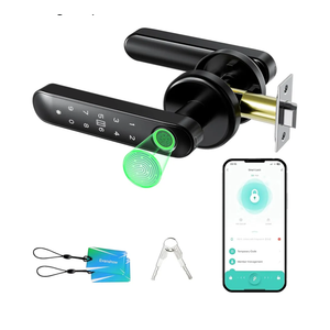 Fingerprint Door Lock Biometric Door Knob with Keypad Keyless Entry, 5-in-1 Door Locks for Bedrooms(Fingerprint/App/Code/Key/IC Card), Home Hotel Office Apartment