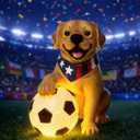 World Cup 2026 Decor, World Cup Gifts for Sports Fans, Solar Outdoor Garden Statues Lights, Dog Sculpture Garden Decor, Unique Housewarming & Yard Decoration Gifts for Women, Men, Daughter