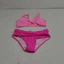 Ruched Swimsuit Criss Cross Bikini Set Womens 2 Piece High Waisted Bathing Suit Tummy Control Adjustable Wide Straps (Large, Rose)