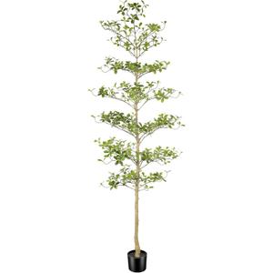 Black Olive Tree 7ft - Faux Black Olive Tree with Natural Trunk and Realistic Leaves - Realistic Artificial Shady Lady Trees for Modern Home Office Decor