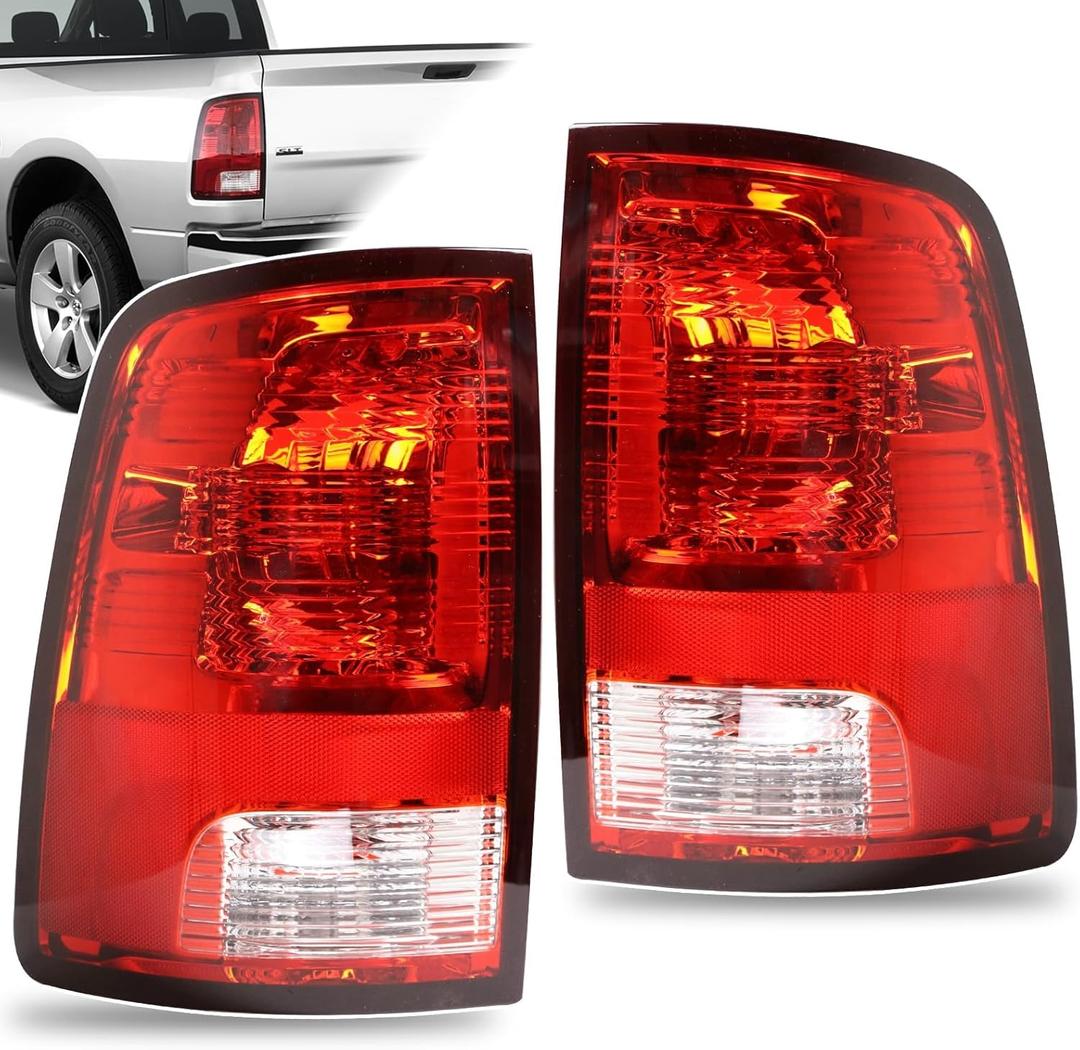 Tail Lights Compatible With Dodge Ram 1500 2500 3500 2009-2018 Brake Taillights Lamp Assembly Driver and Passenger Side Replace 55277415AD 55277414AE
