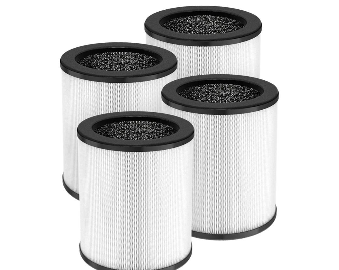 4 Pack KJ80 Replacement Filter, 3-in-1 KJ80 H13 HEPA Filter High Efficiency Air Purifier Filter Replacement for Druiap KJ80 (Not for KJ150 Model Air Purifier), Compared to part# AF3080